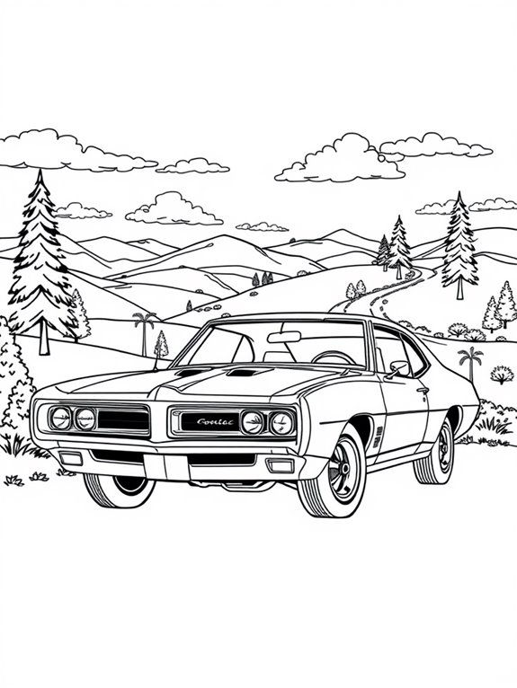 pontiac gto scenic coloring