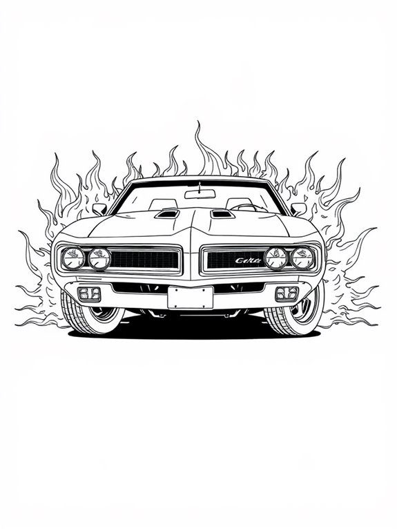 pontiac gto with flames