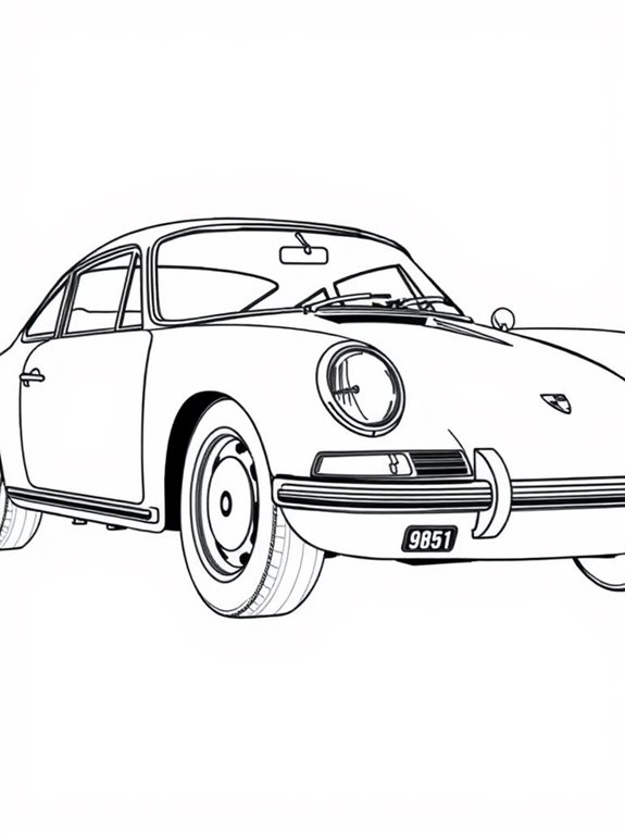 porsche classic car illustration