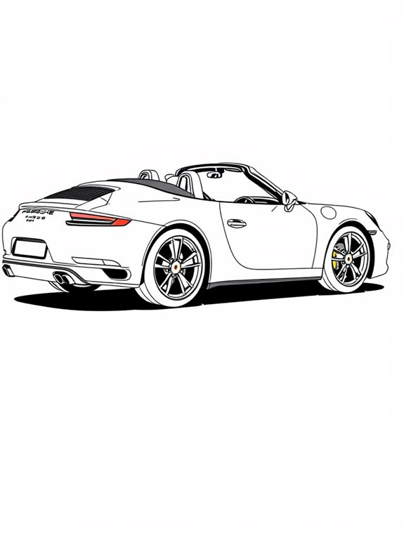 porsche convertible coloring page