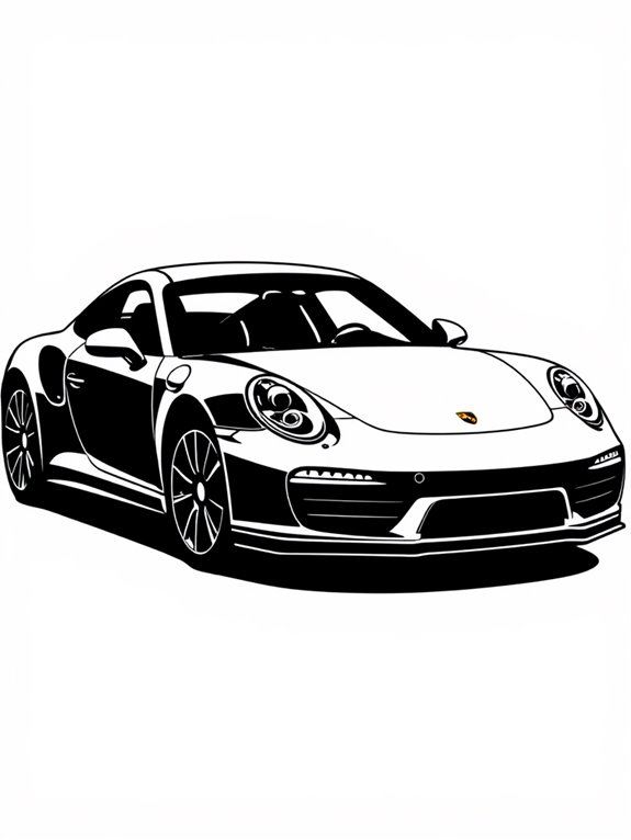 porsche silhouette coloring page