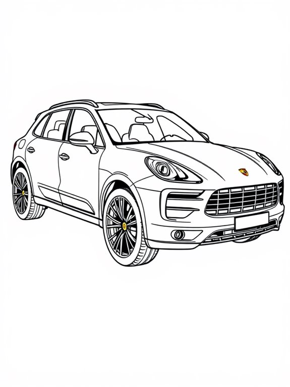 porsche suv coloring activity