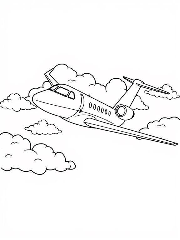 private jet in clouds