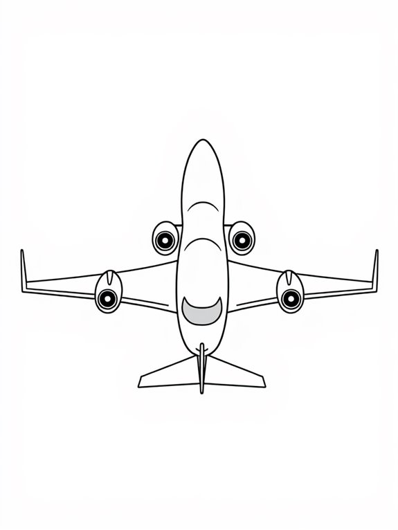 private jet outline drawing