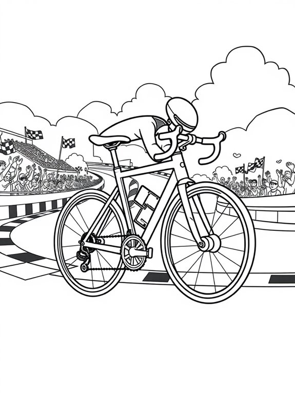 race track cartoon bike