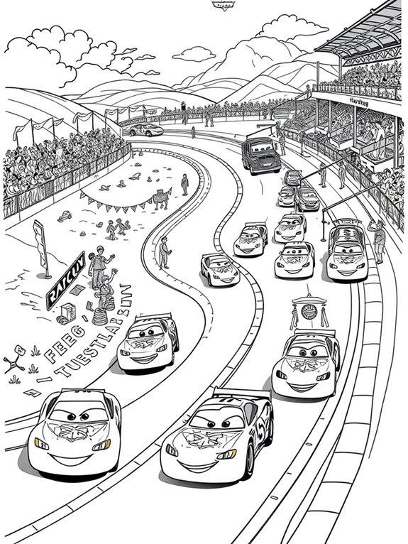 race track coloring page