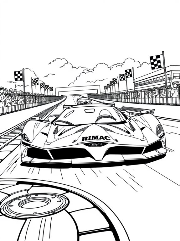 racing rimac coloring page