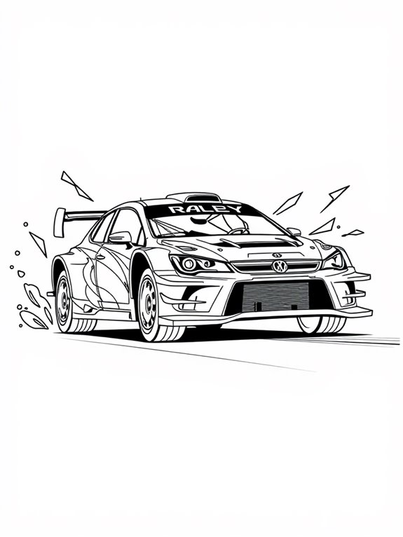 rally car coloring page