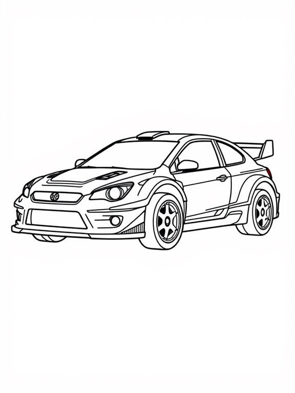 rally car coloring page