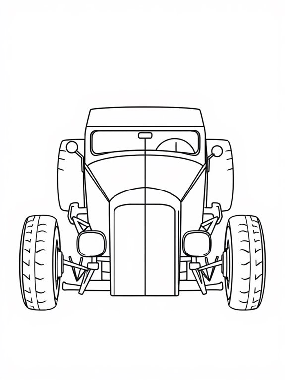 rat rod coloring page