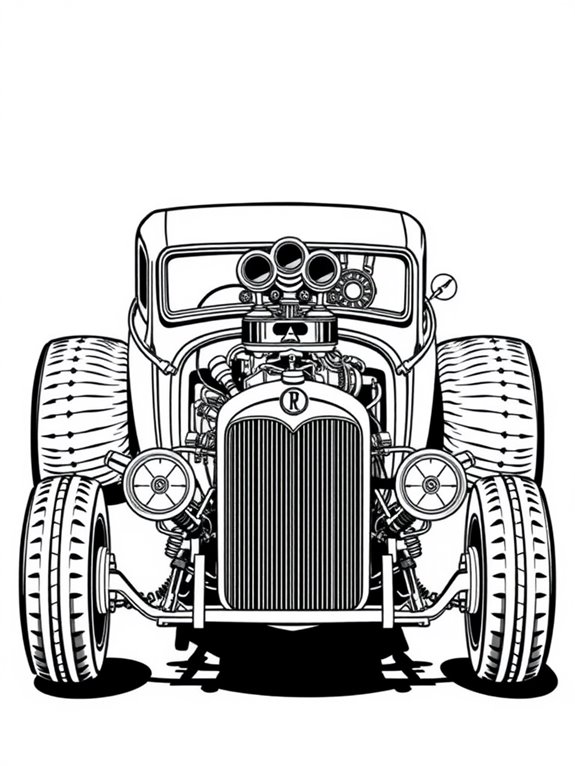 rat rod coloring page