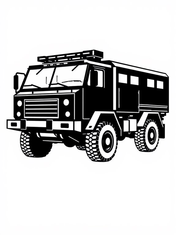 realistic armored truck silhouette