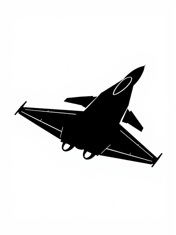 realistic fighter jet silhouette