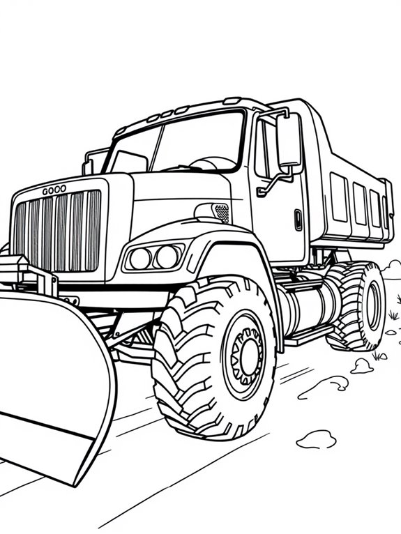 realistic snowplow truck illustration