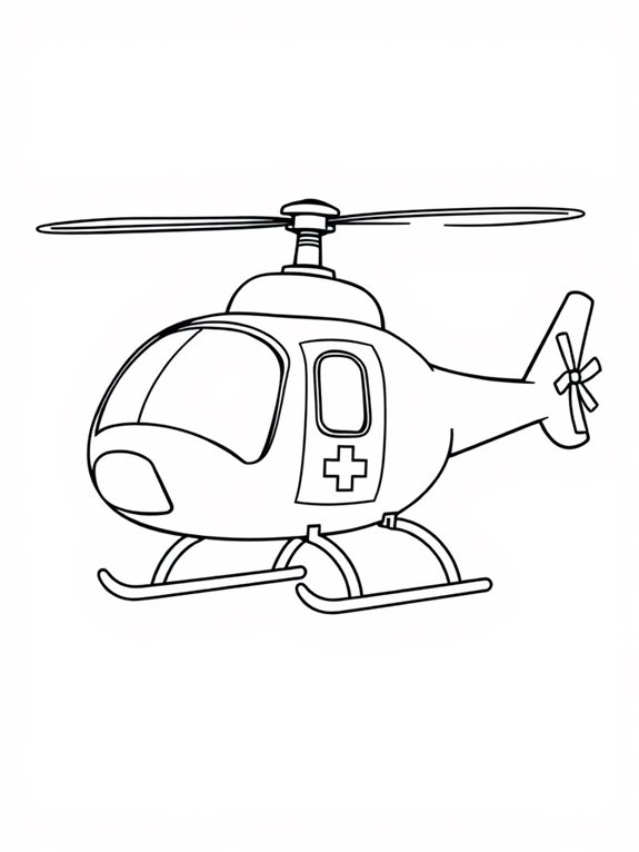 rescue helicopter coloring page