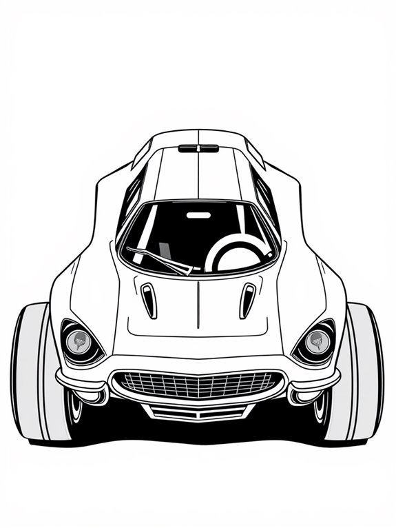 retro car coloring page