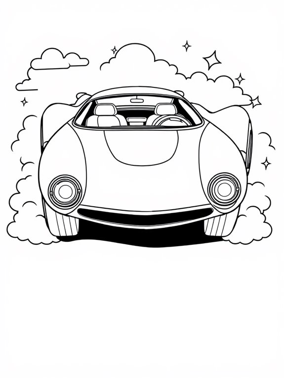 retro futuristic car coloring