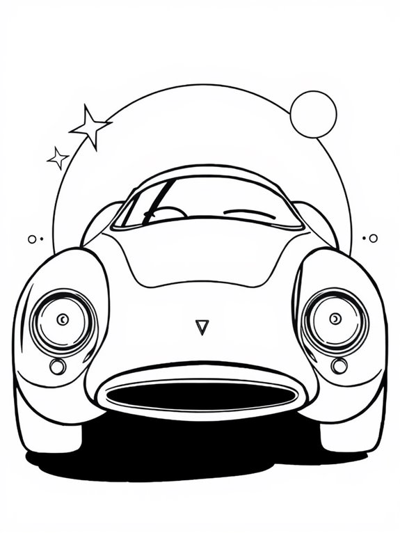 retro futuristic car coloring