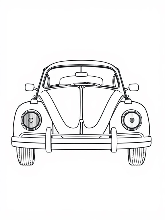 retro volkswagen beetle coloring