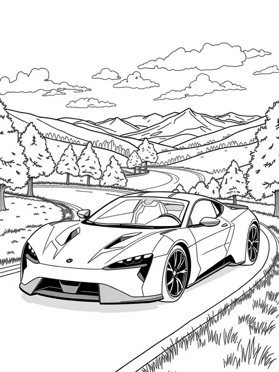 rimac car nature illustration