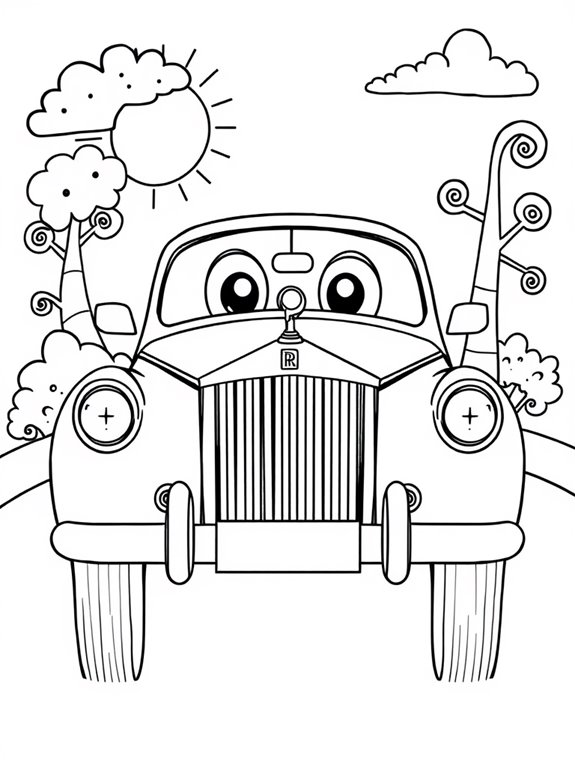 rolls royce coloring page fun