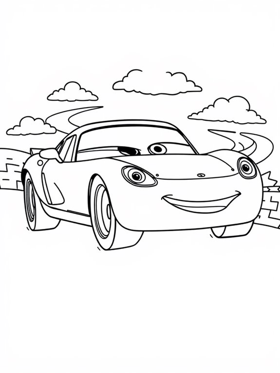 sally from cars coloring page