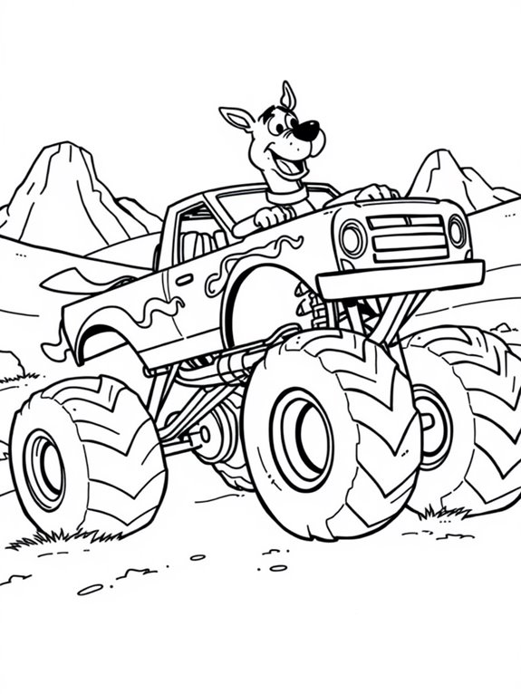 scooby doo monster truck coloring