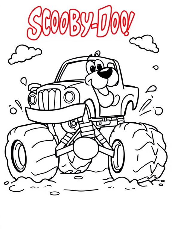 scooby doo monster truck coloring