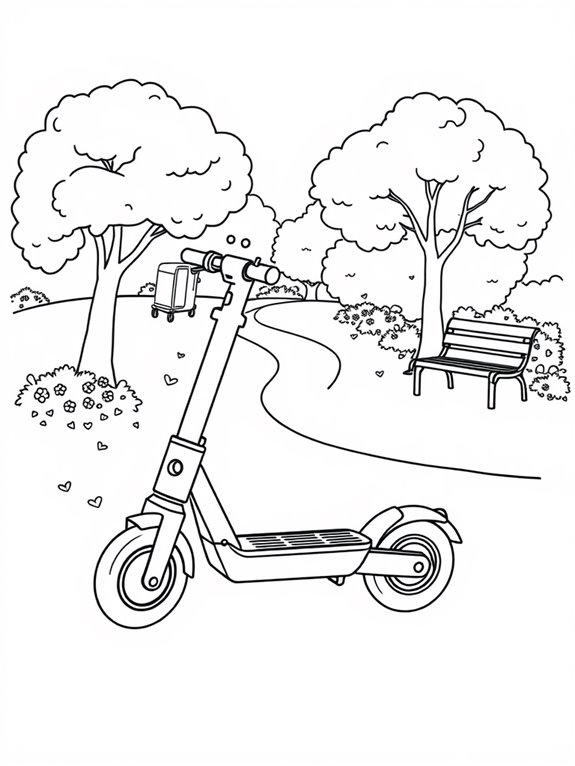 scooter in park scene