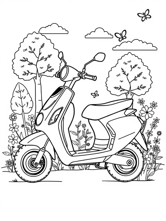 scooter surrounded by nature