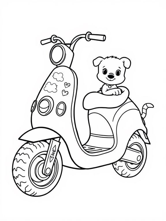 scooter with animal friend