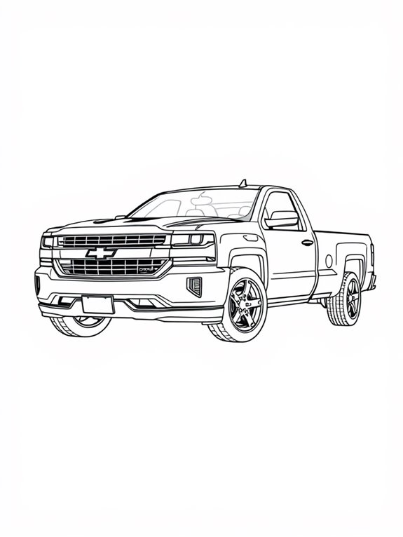 silverado coloring page art