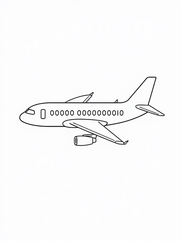 simple airplane coloring page