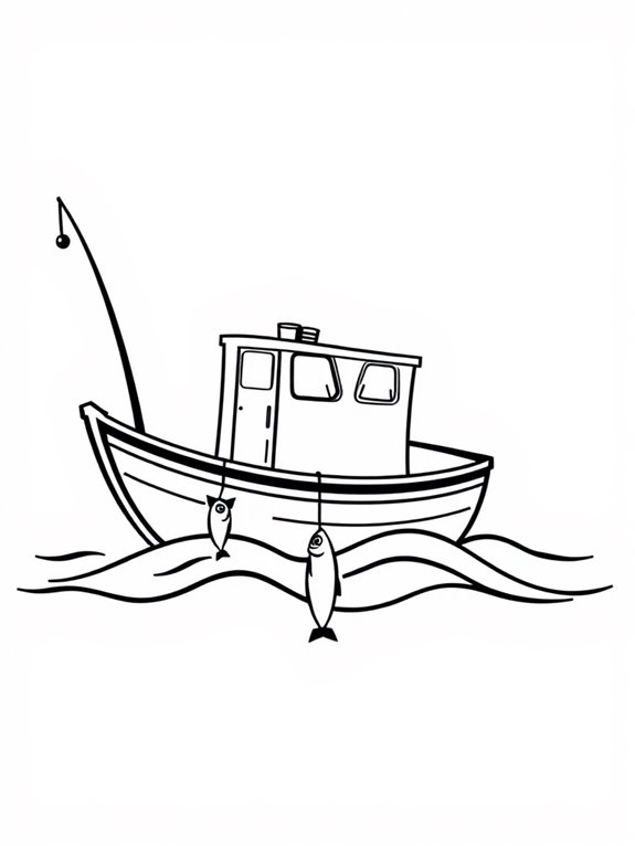 simple fishing boat illustration