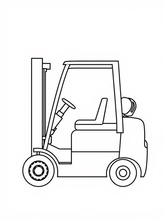 simple forklift coloring page