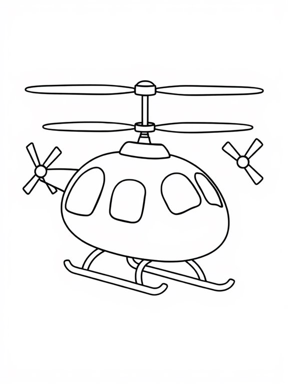 simple helicopter coloring outline