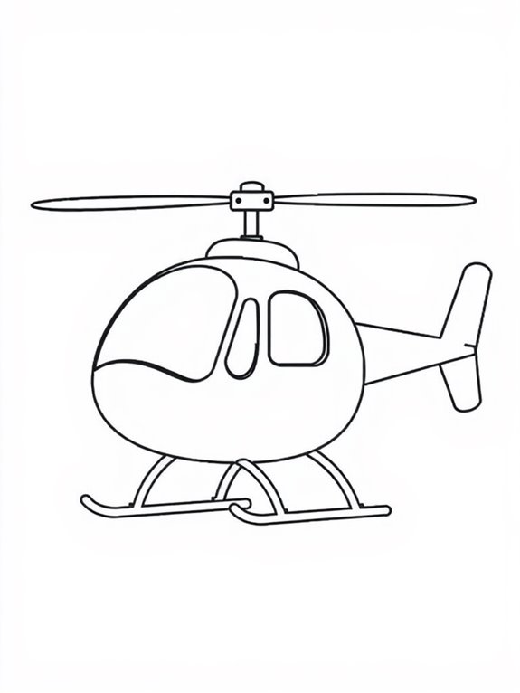 simple helicopter coloring page