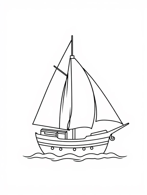 simple sailboat coloring page