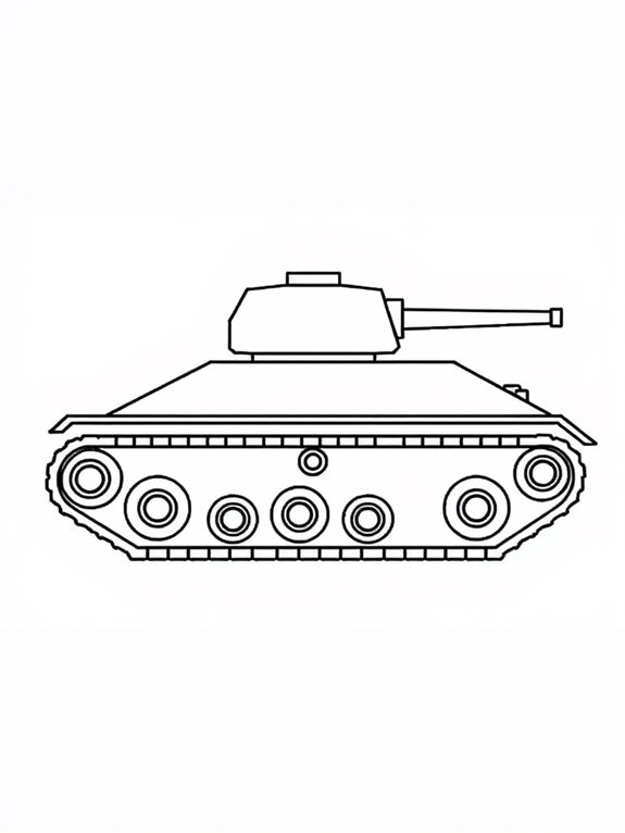 simple tank coloring page