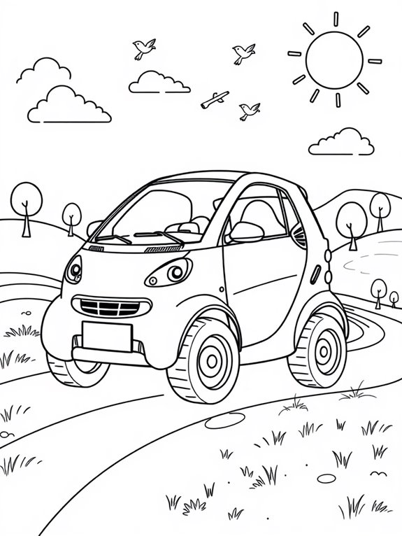 smart car line art