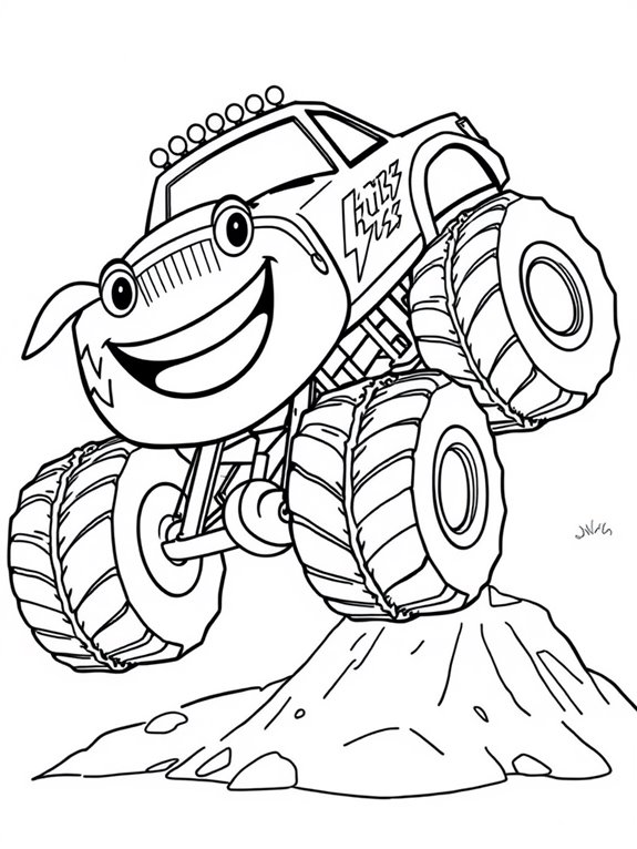 smiling monster jam truck