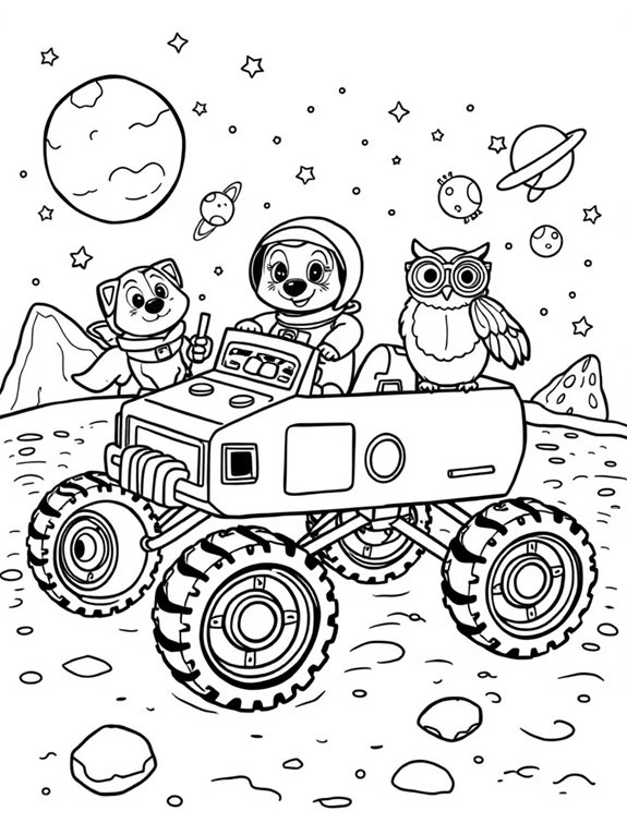 space animals moon rover