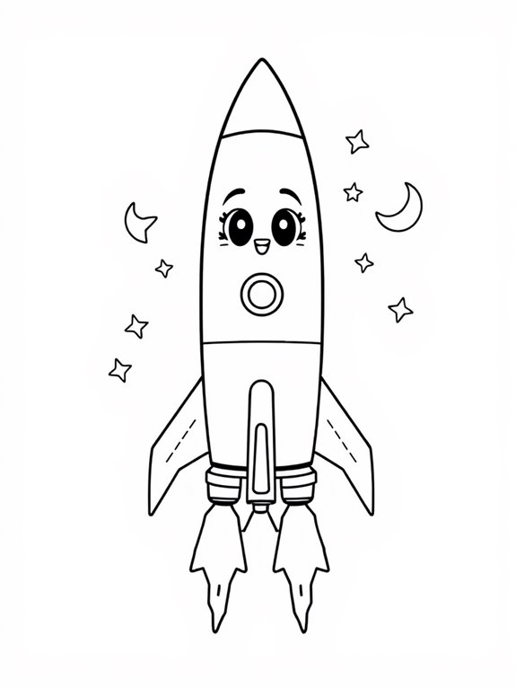 spacex rocket cartoon coloring