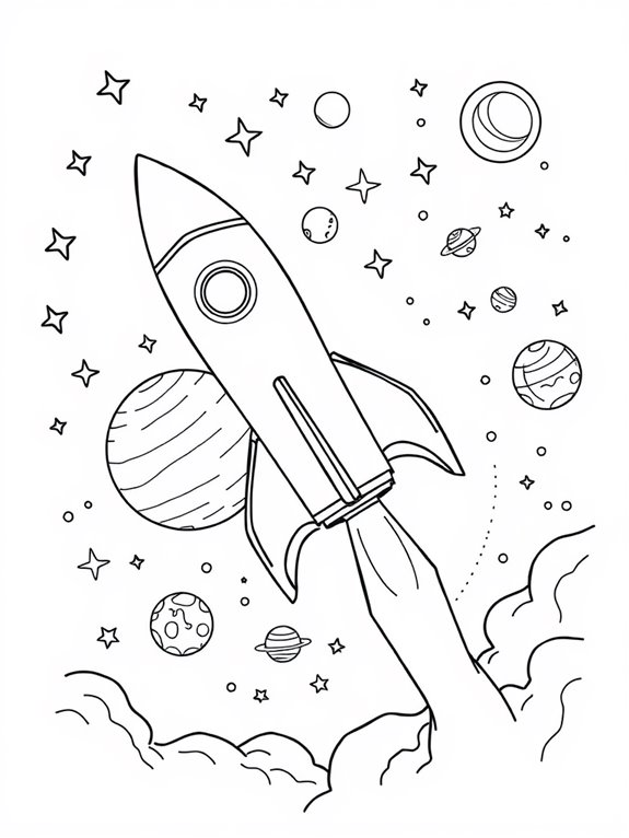 spacex rocket coloring page