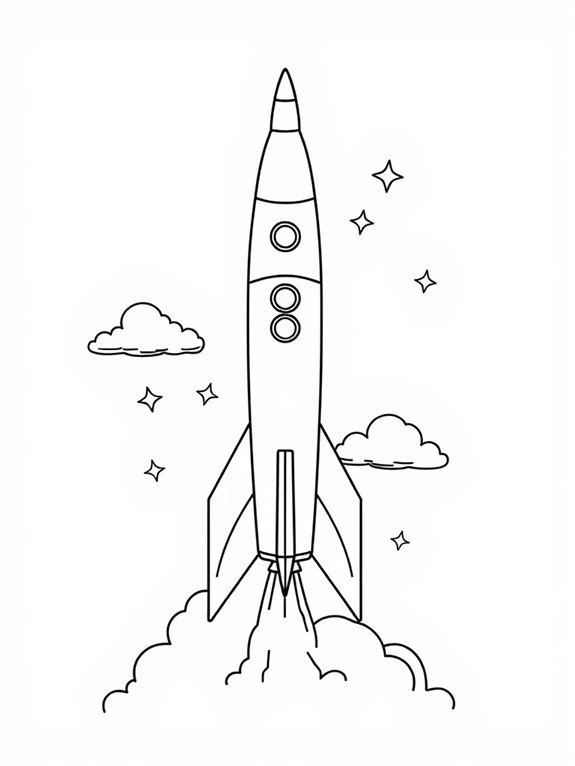 spacex rocket coloring page