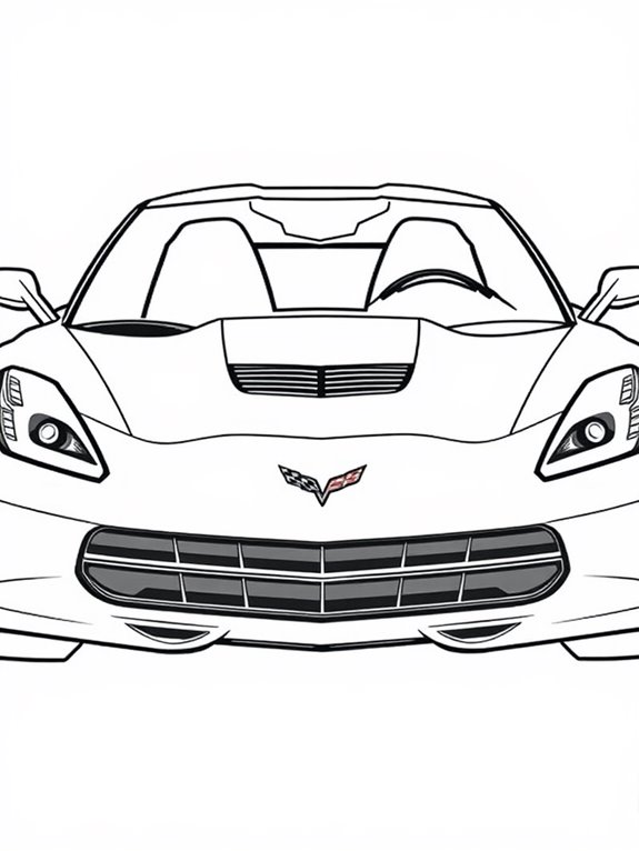 sporty corvette front view