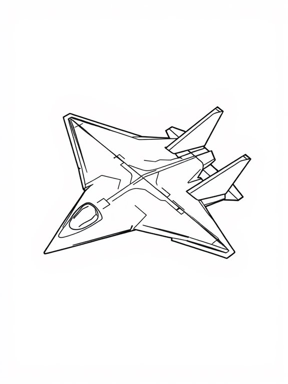 stealth bomber coloring page