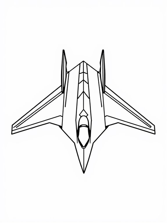 stealth bomber coloring page