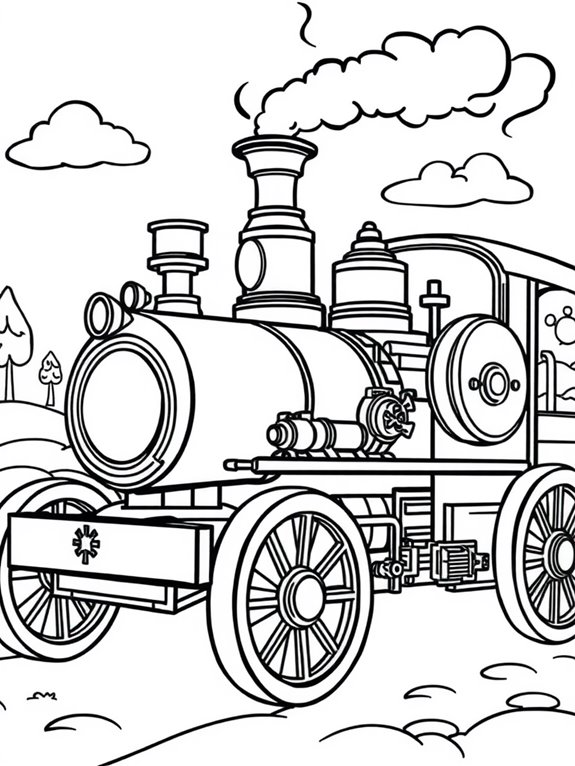 steam car coloring page