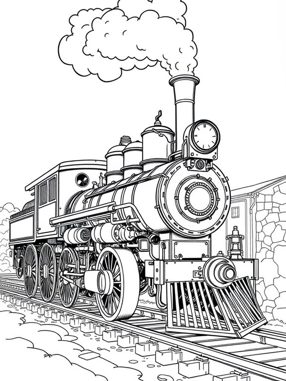 steam engine coloring page